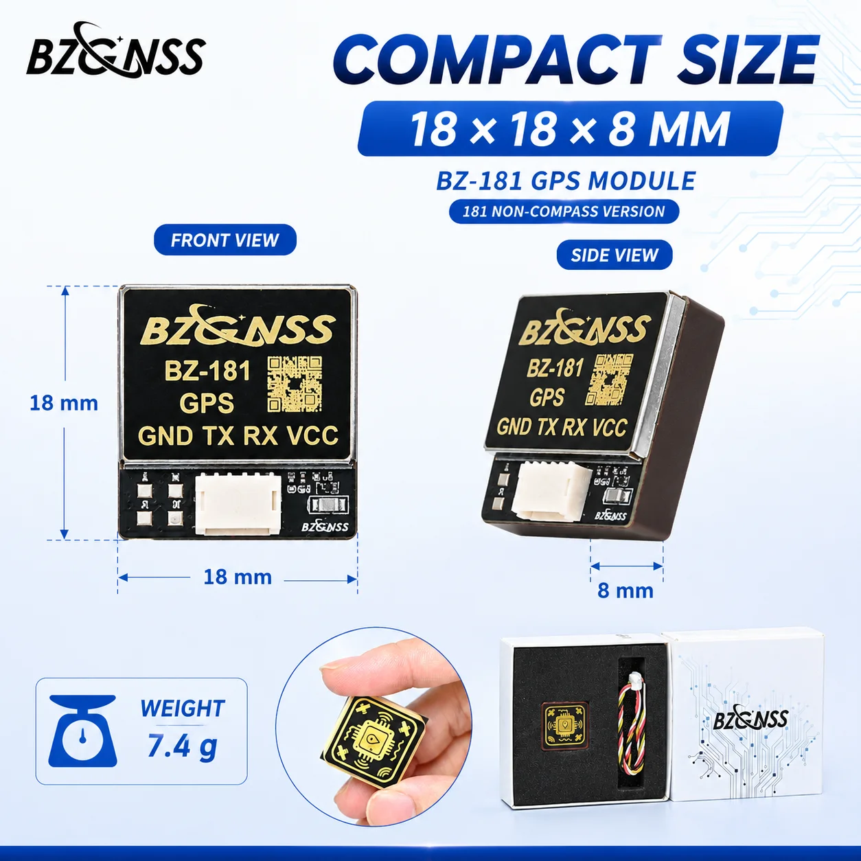 BZGNSS BZ-181 GPS Module No Compass M10 GNSS 5V UART For FPV Drone F405 F722 Fixed Wing RC Airplane Return Rescue view 5