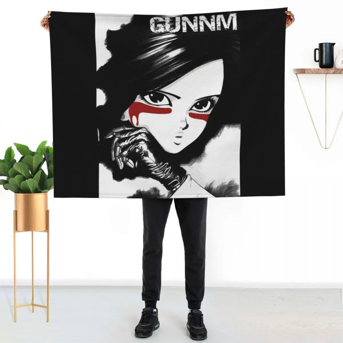 

Copie de Gunnm - Gally - Alita: Battle Angel (White) Throw Blanket All Weather Soft Throw Blanket for Sofa