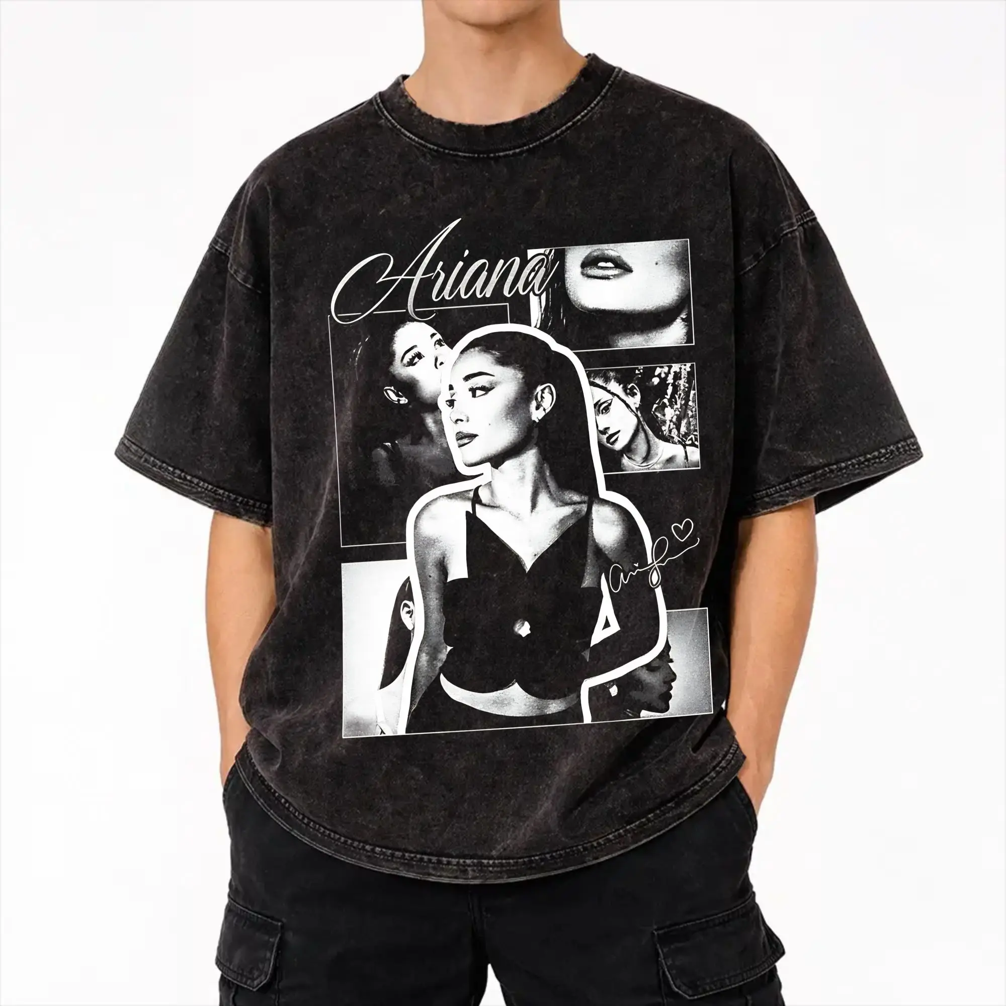 Arianas Grandes The Eternal Sunshine Tour 2026 Washed T Shirts Streetwear T-Shirt  Tees for Men Women Short Sleeve Streetwear