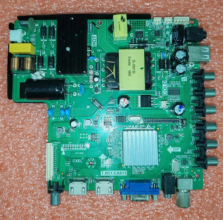 

T.R51.EA813 Three in one LED TV motherboard, physical photo, tested for 63--93V 700MA