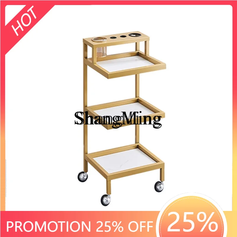 

FG celebrity trendy shop hairdresser tool platform mirror table hair cutting trolley barber shop work cabinet