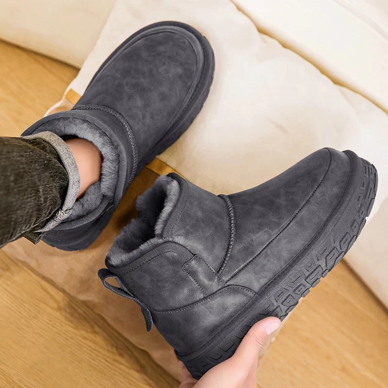 

2025 Men’s Heavy-Duty Snow Boots, Warm Cuff & Thick Soles, Anti-Skid for Thanksgiving, Fashionable & Easy Clean for Daily Wear