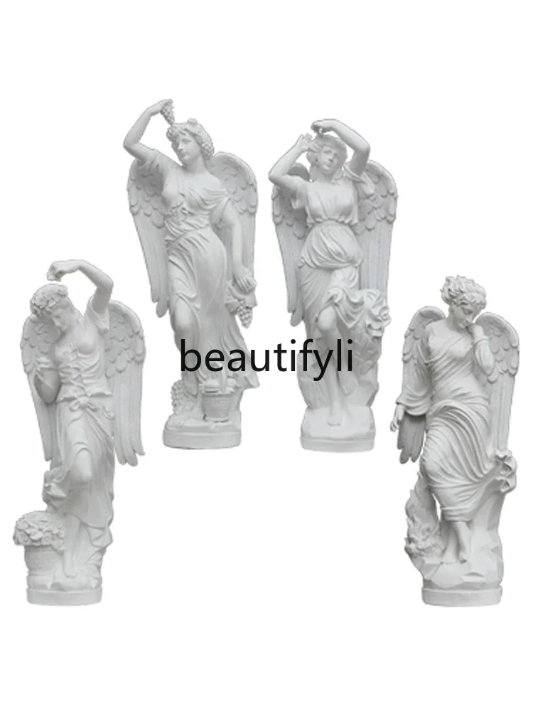 European-style musical lady sculpture large angel floor figure ornament garden decorative art