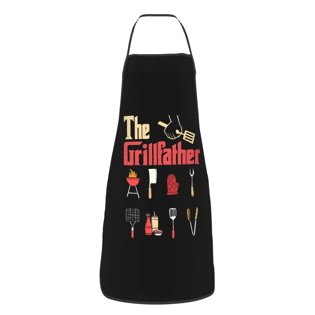 Custom Unisex The Grillfather Grilling Bib Apron Adult Women Men Chef Tablier Cuisine for Cooking Kitchen Painting