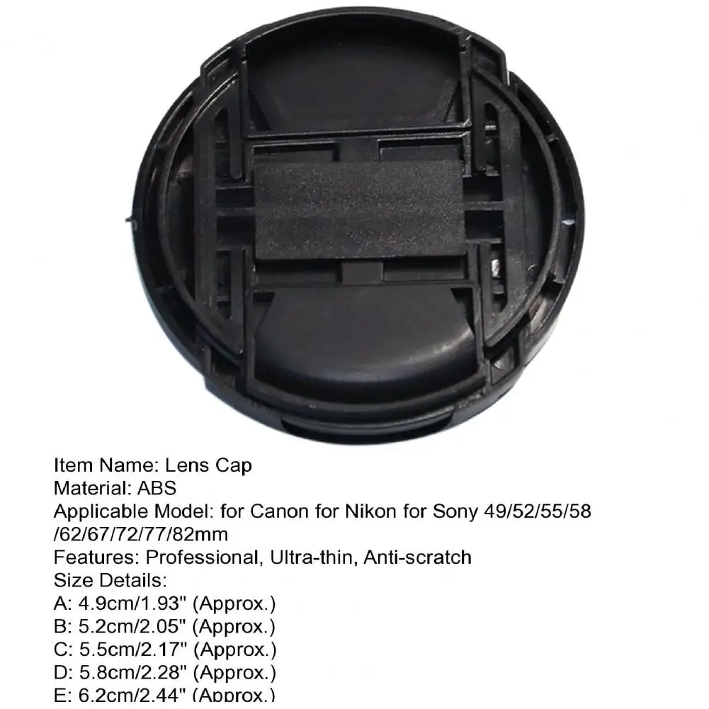 Lens Cap Professional Anti-scratch Lightweight Digital Camera Lens Protective Cover For Canon 49/52/55/58/62/67/72/77/82mm