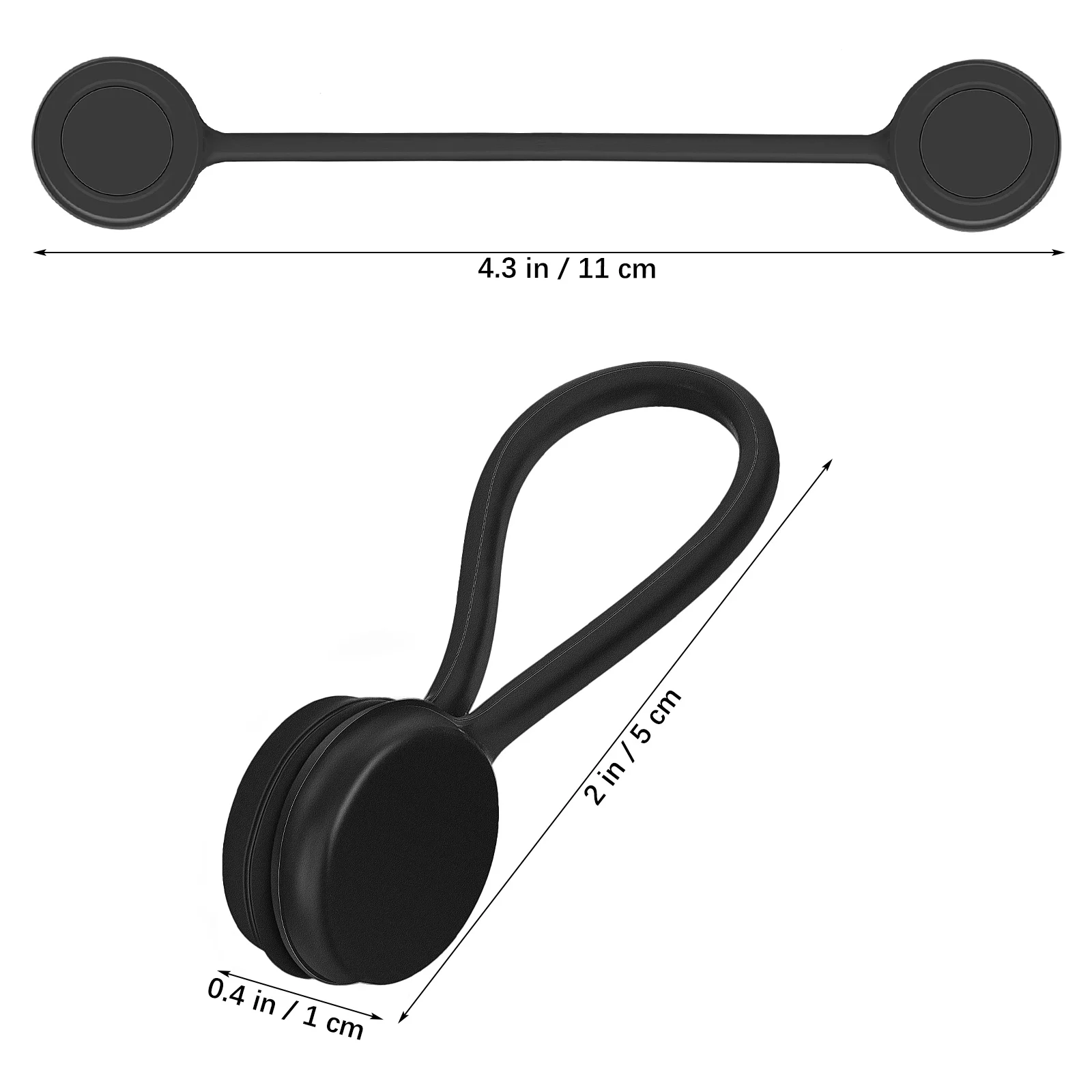 Snoerorganizer voor apparaten Kabelhouder Headsetoproller Reisbenodigdheden Beheersingen Banden Magnetische kracht Zwart silicagel