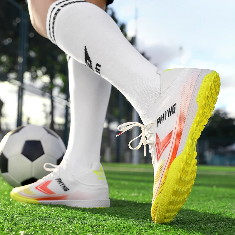 Multi-Color Soccer Shoes with Laces for Students, Men and Women, Low-Top, Tf Studs, Breathable, Non-Stuffy, Suitable for Artificial Turf Training