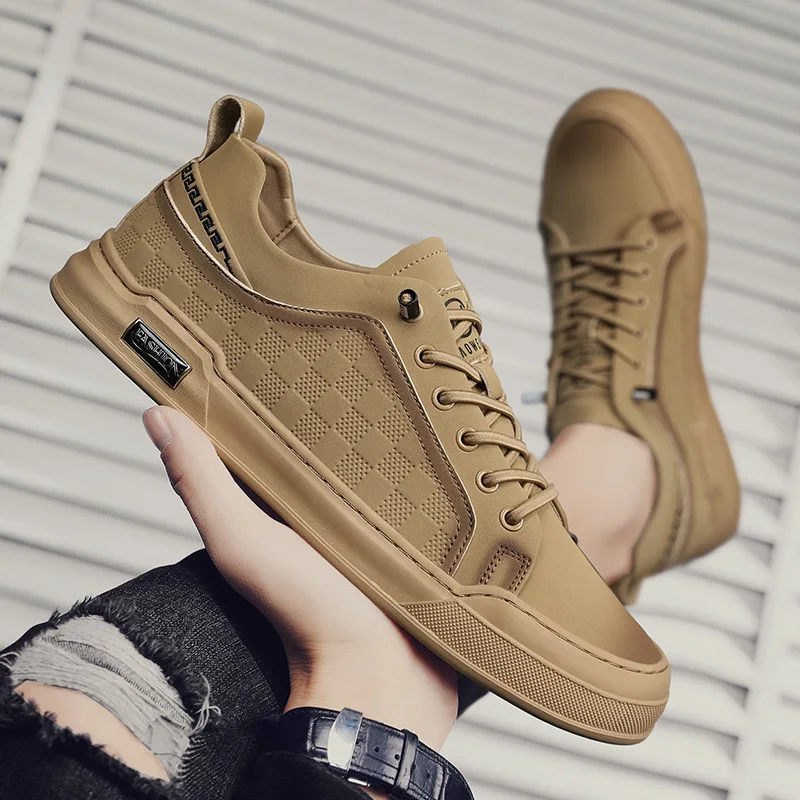 

Кроссовки мужские высокие на шнуровке, повседневные легкие кеды для скейтборда, деловой/Дорожный стиль, плоская подошва