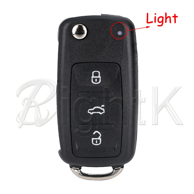 Chave remota do carro 434MHz ID48 para Volkswagen Skoda Seat VW Polo Sedan Passat Tiguan Golf 6 Eos Jetta 5K 0837202 AD Hu66 Flip Smart Ke