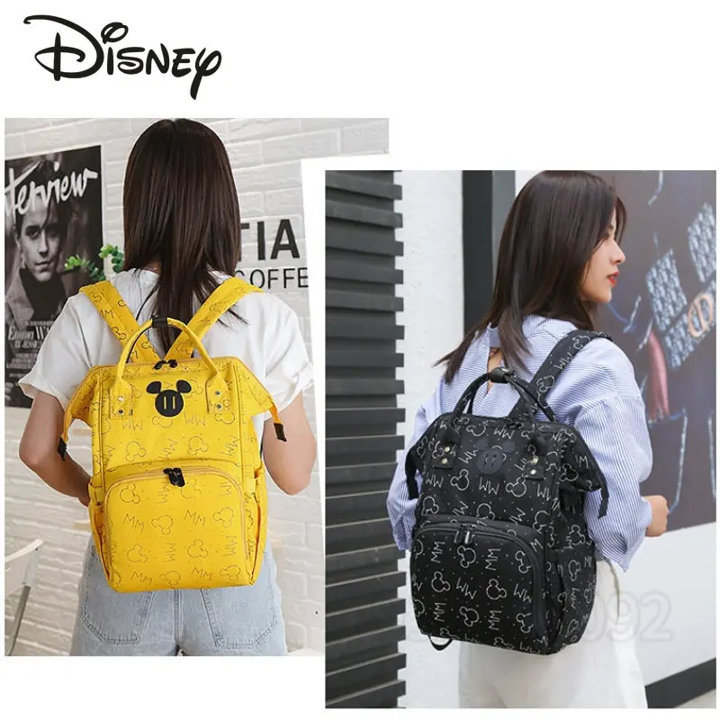 Disney Mickey 2023 New Diaper Bag Backpack Cartoon Fashion Pregnant Women\'s Bag Large Capacity Multifunctional Baby Diaper Bag