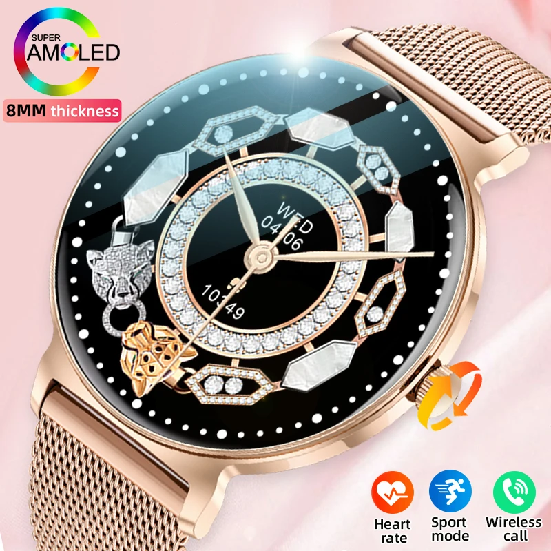 

LIGE Ultra-thin Smart Watch Women Custom Dial Sport Heart Rate Health Tracking Watch Bluetooth Call Waterproof Ladies Smartwatch
