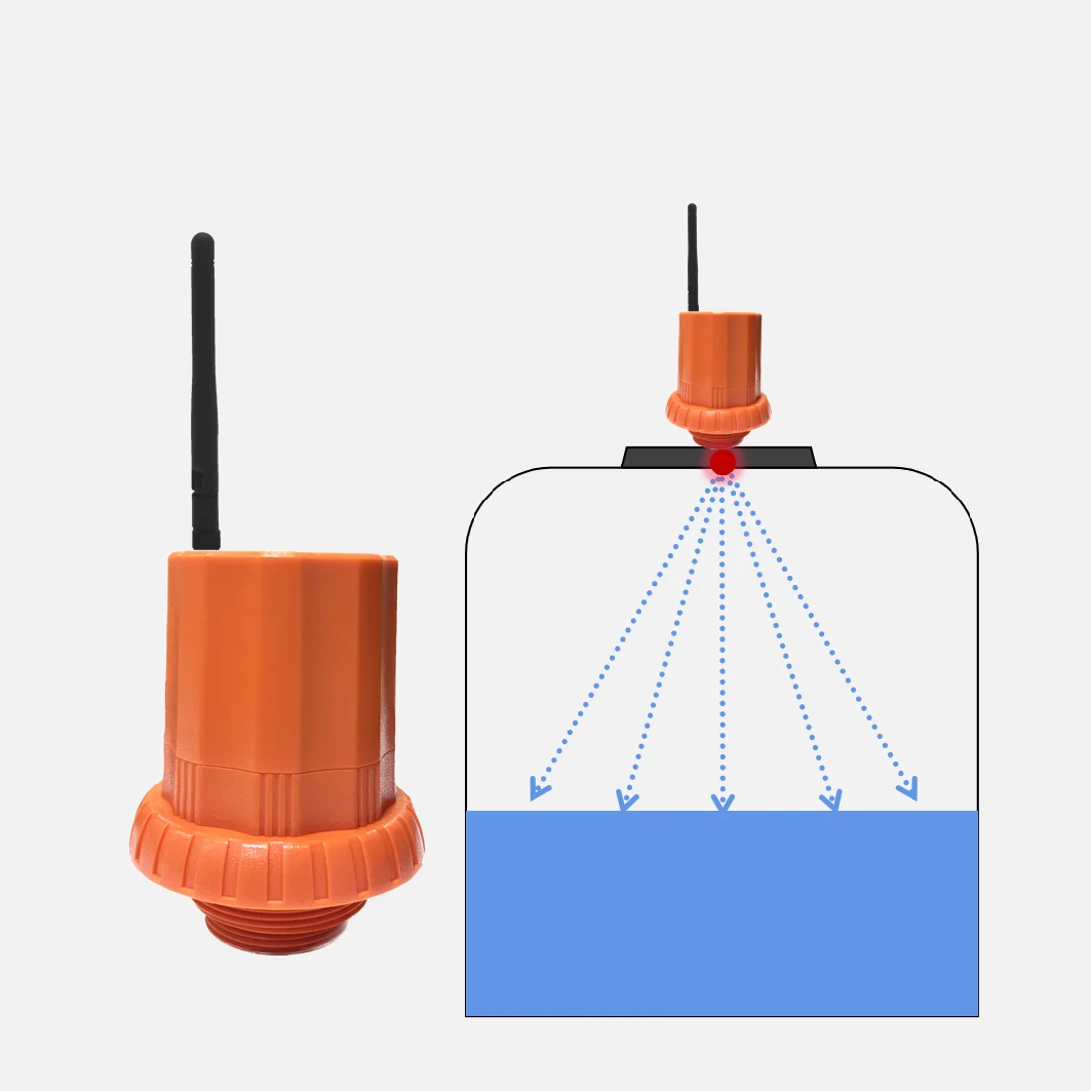 DF555 Wireless GPRS Ultrasonic Distance Level Sensor For Fuel Tank Truck CNDINGTEK