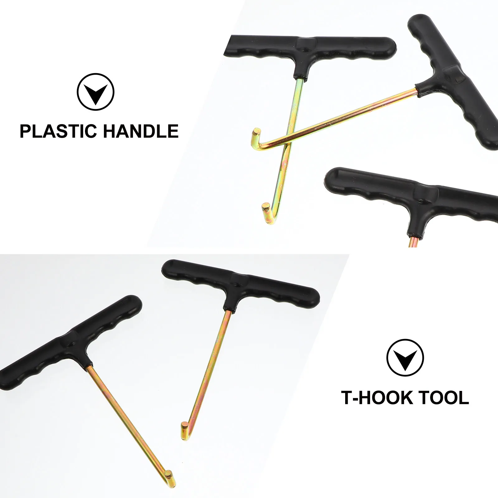 10Pcs Trampoline Spring Hook Pull Tool Standard T Type Heavy Duty 5Mm Metal Shank Comfort Grip Handle for Trampoline Setup