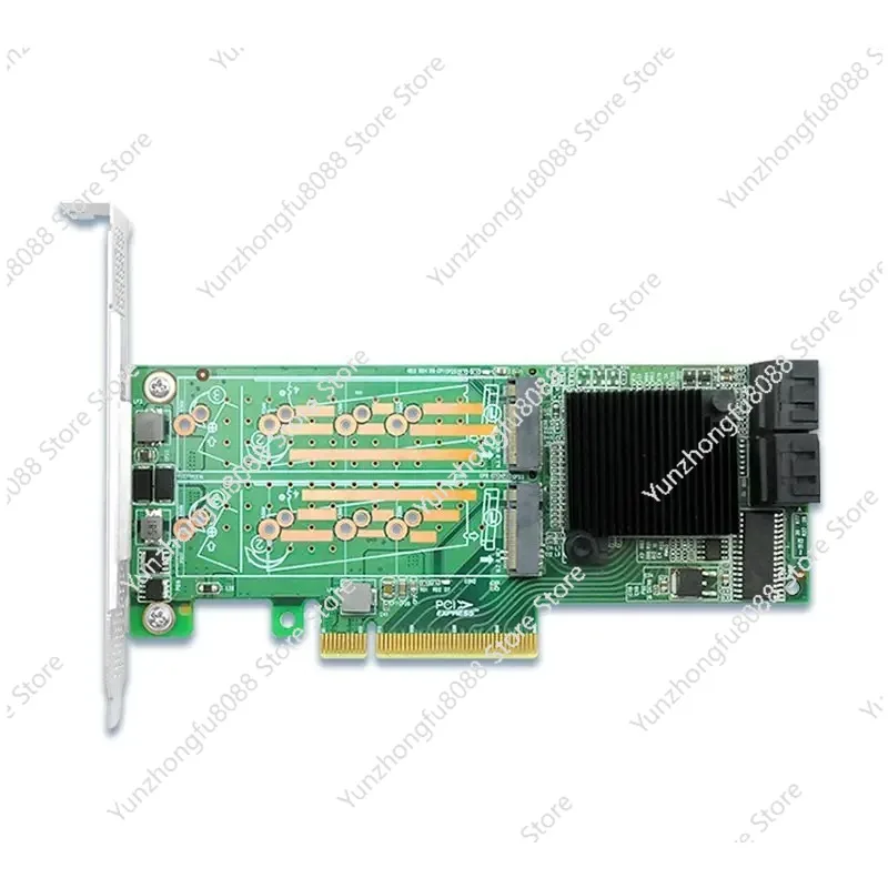 

PCIe X8 To 4 M.2 SATA3 SSD and 4 SAS/SATA HardDisk RAID Adapter RAID0 RAID1 Support UEFI --- 2008-4M4S