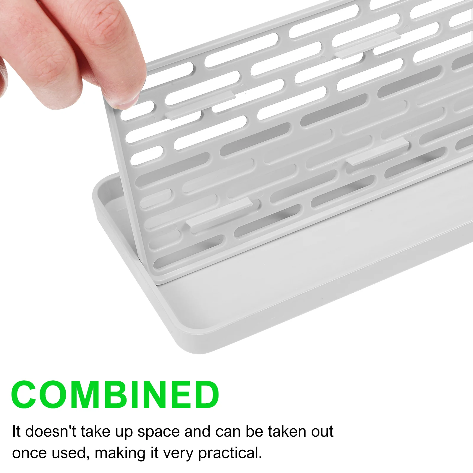 

2pcs Drainer Mat Double Layer Dish Drain Board With Tray Large Water Storage Capacity For Kitchen Counter Ventilation Design