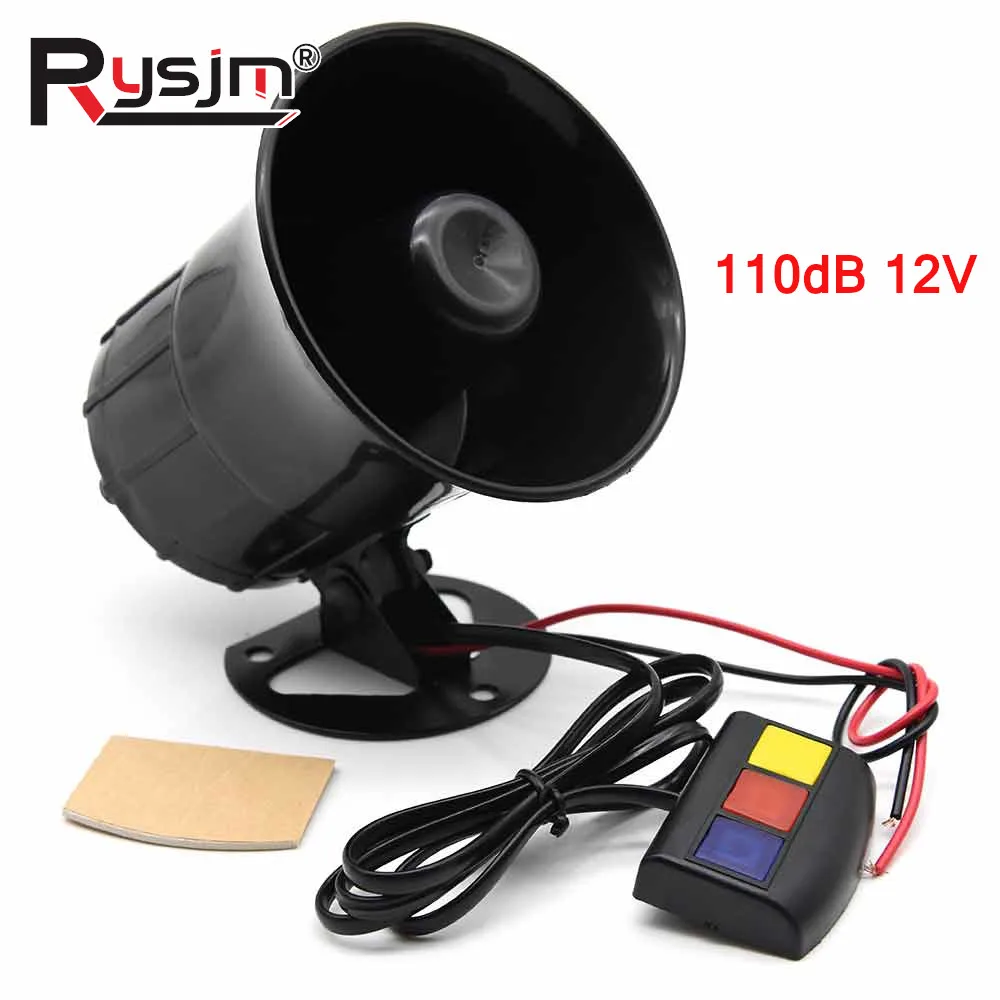Universal 12V 20W Car Horn 3 Tone Sound Loud Warning Alarm Fire Siren Speaker Motorcycle Automotive Accessories Moto