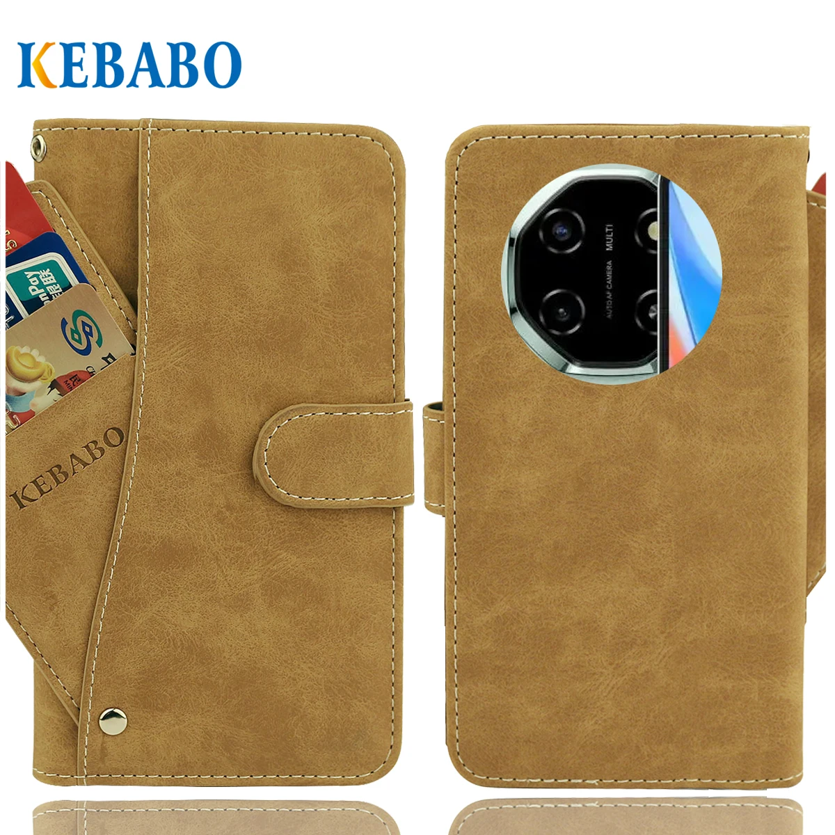 Vintage Leather Wallet Blackview Shark 6 5G Case 6.88" Luxury Card Slots Slip-resistant Cover Phone Protective Cases Bags
