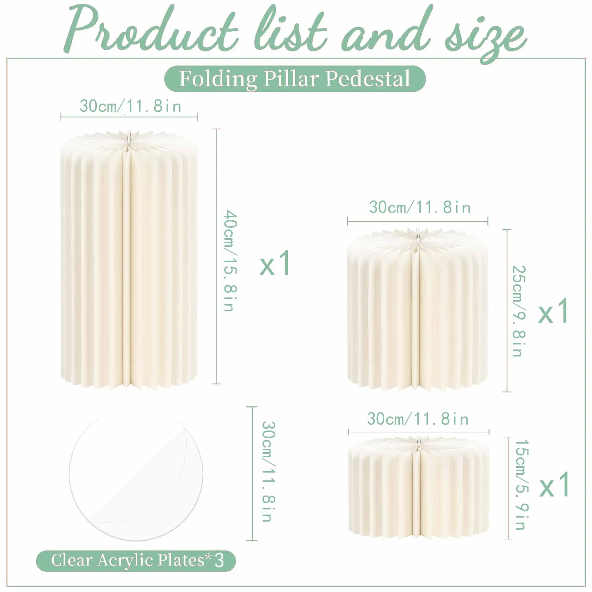 6 stücke Falten Papier Römischen Säule Ornamente Party Hochzeit DIY Dekoration Dessert Kuchen Tisch Stehen Säulen Dekoration Display-ständer – Detail 2