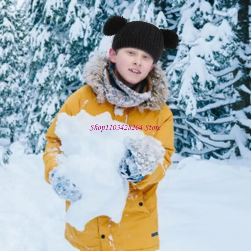 Boy Girls Winter Hat Scarf Gloves Earmuffs Set Soft Outdoor Gears Comfortable view 5