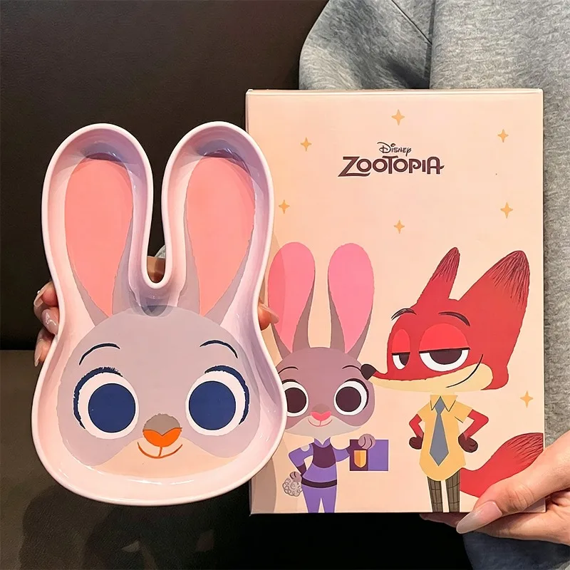 

Popular Cartoon Zootopia Kawaii Judy Ceramic Dinner Plate Cute Nick Creative Design High-quality Children's Tableware Gift