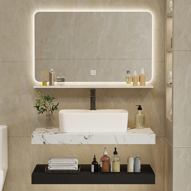Bathroom Cabinet Wash Sink Face Wash Basin Cabinet Combined Toilet Toilet Wash Table Light Luxury Integrated Small Apartment Bat
