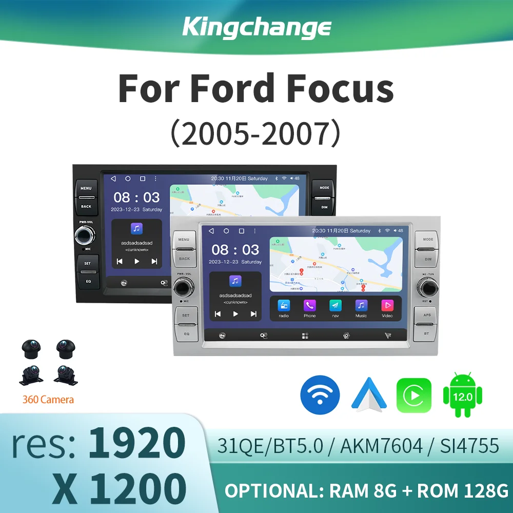 

Kingchange 8" Android Autoradio Stereo gps Carplay Car Radio Multimedia Video For Ford Focus 2 Mondeo S C Max Kuga Fiesta Fusion