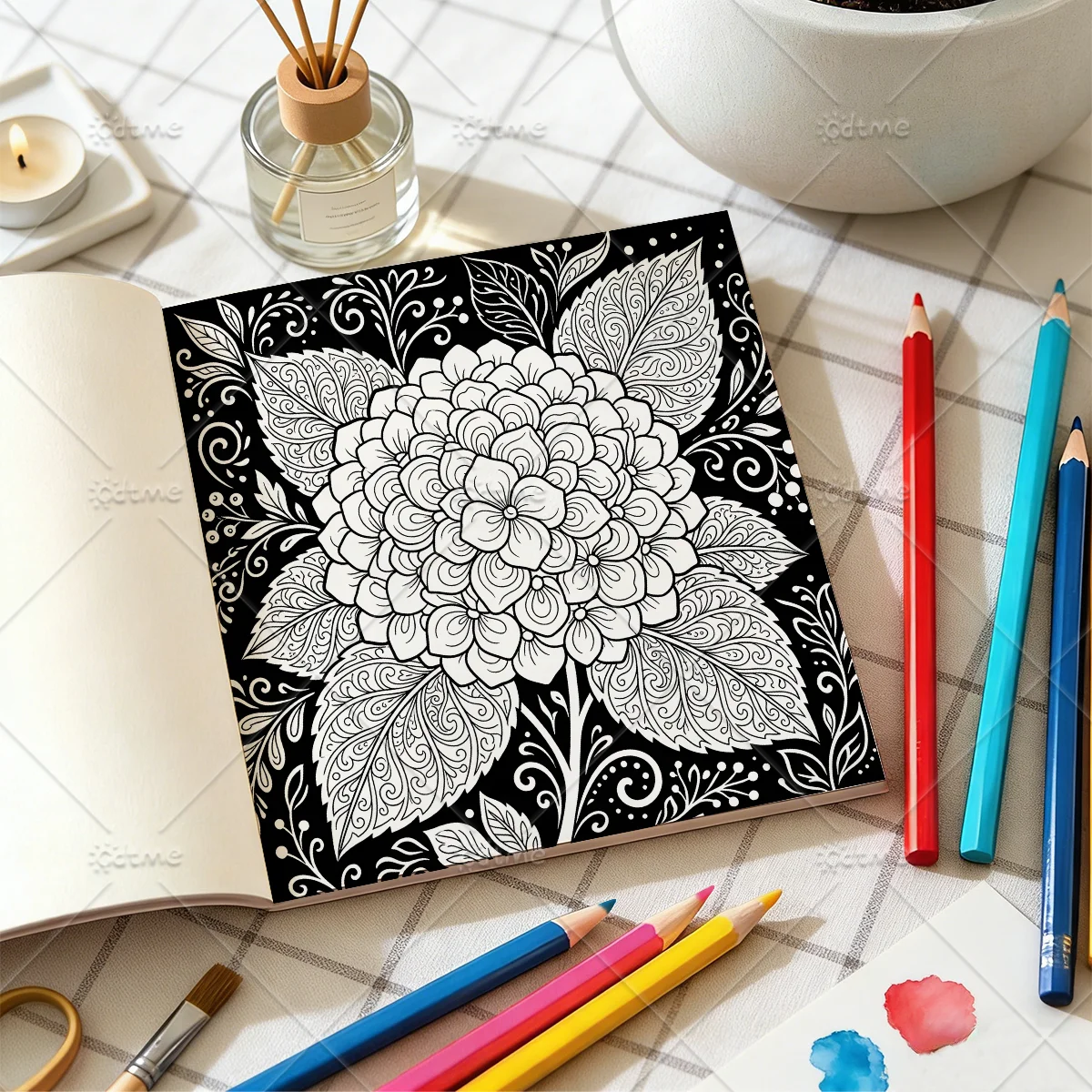 Flower Coloring Book, Large Pr - огляд і ціна Adult Coloring Book Stress Relief
