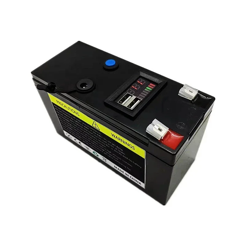2024 Upgraded 12V 120000mAh Portable Rechargeable Battery Built-in 5V 2.1A USB Power Display Charging Port with +12.6V Charger