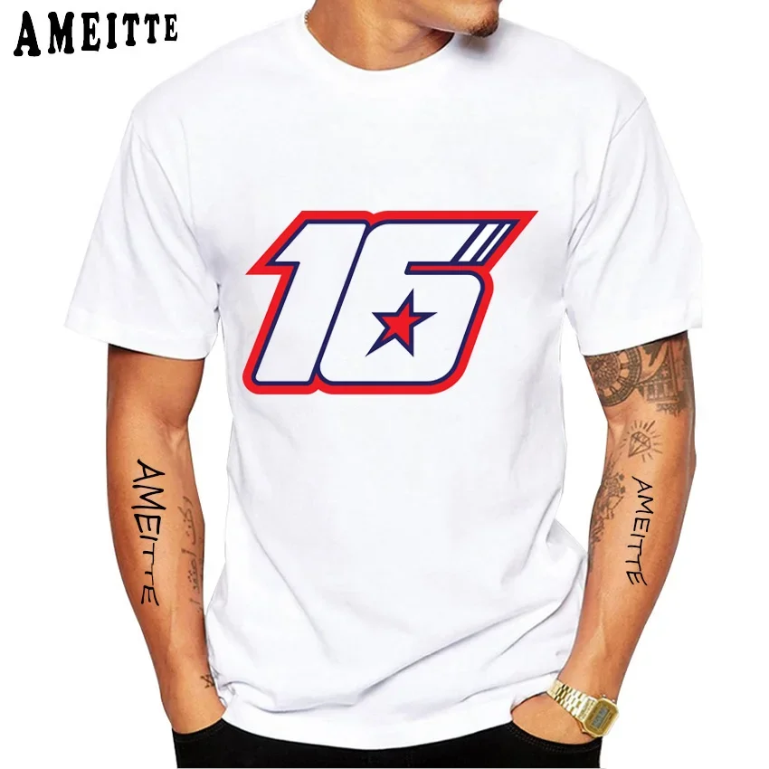 Joe Roberts 16 GP Race T-Shirt New Men Short Sleeve Adventure Sport TShirt Hip Hop Boy Casual White Tops Motorcycle Rider Tees