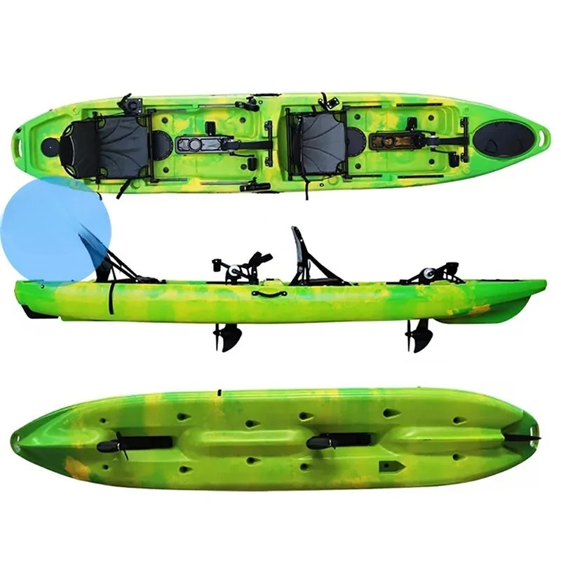 Double Pedal Kayak for Fishing Canoe with Seat for 2 People Easy Forward Movement