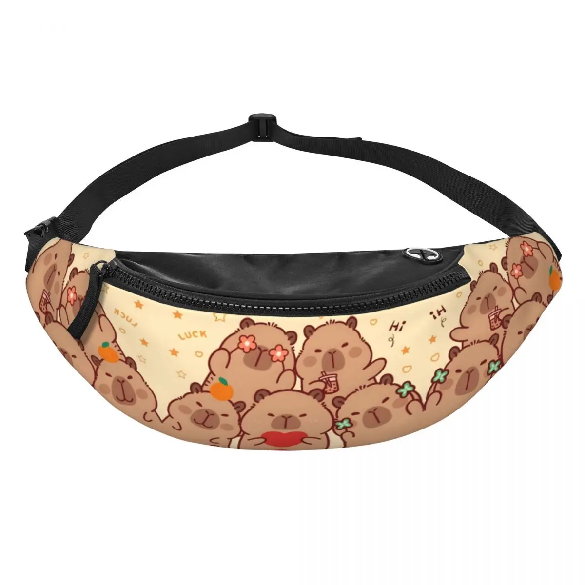 Custom Casual Cute Giant Cavy Capybara Fanny Pack Women Men Crossbody Waist Bag for Hiking Phone Money Pouch