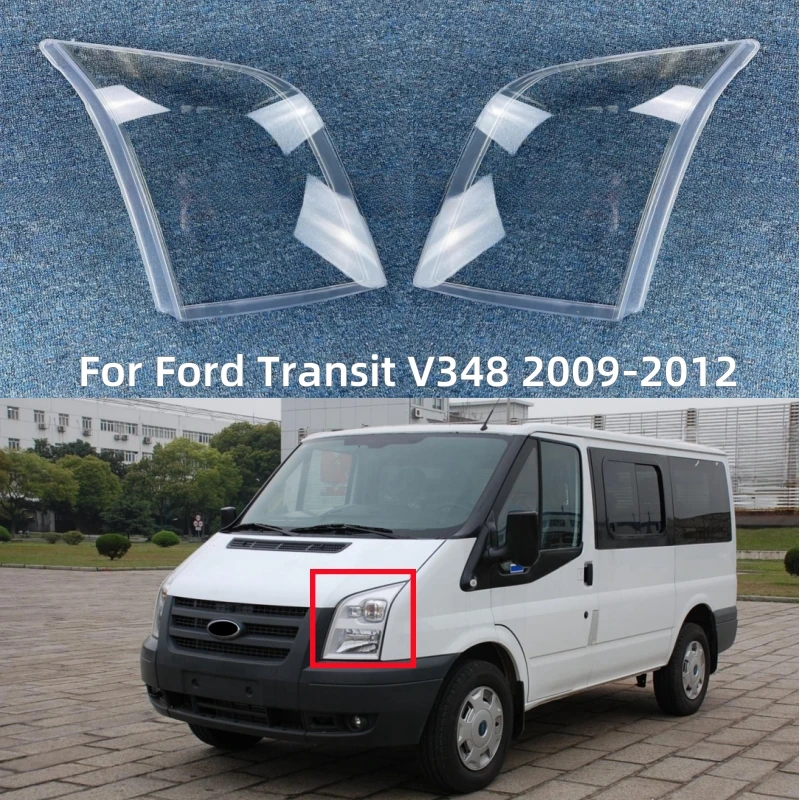 For Ford Transit V348 2009 2010 2011 2012 Car Headlights Glass Lens Cover Lamp Shade Lens Headlights Glass Shell