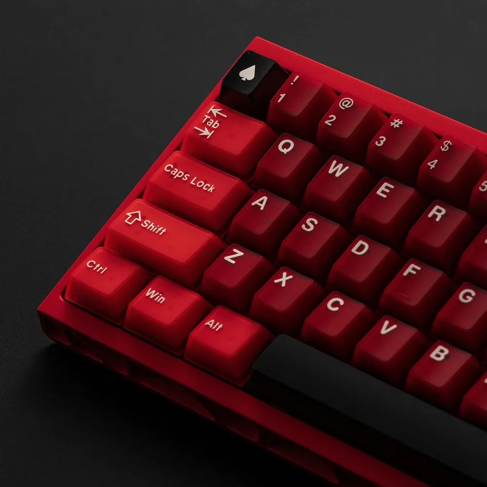 

164 Keys Red Translucent Keycaps Doubleshot PBT Custom Keycaps Cherry Profile Fit for 61/64/87/104/108 Mechanical Keyboard Cherr