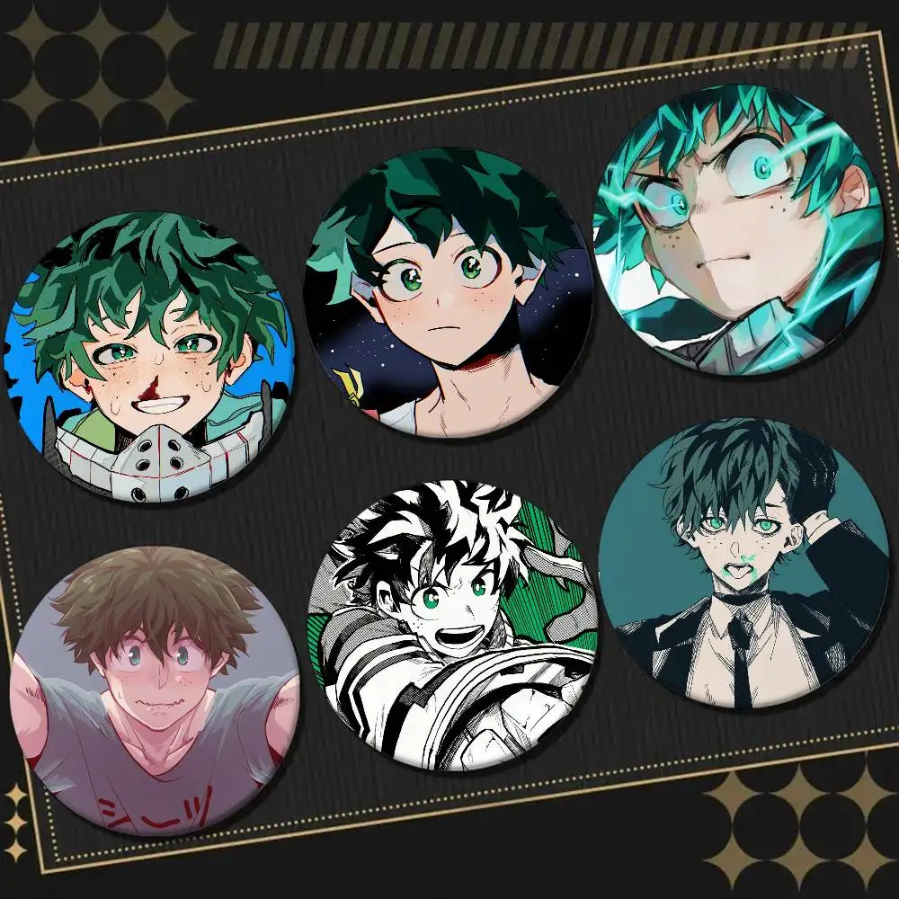 Midoriya Izuku Anime caliente My Hero Academia insignias lindas alfileres solapa alfileres sombrero broches regalos decoración mochilas
