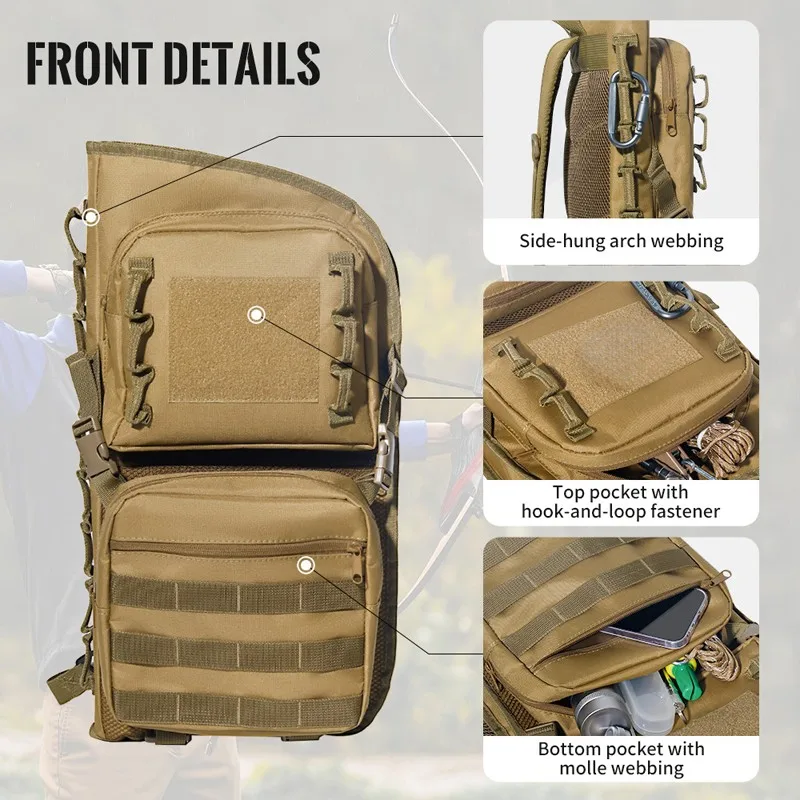 Back Arrow Quiver Archery Arrow Bag Molle Tactical Arrows Pouch Hunting Rifle Holder Shoulder Backpack for Shooting Accessories