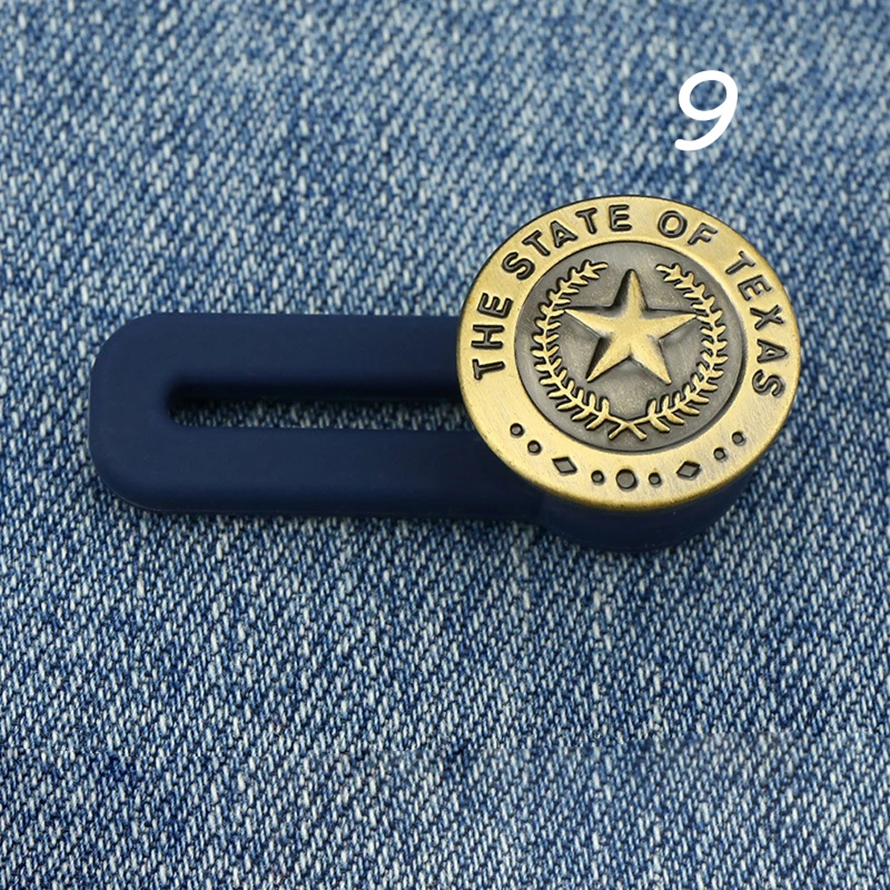 

New 1PC Elastic Clothing Bow Star Jeans Extended Button Waistline Increase Retractable Buckle Buttons Waist Fastener