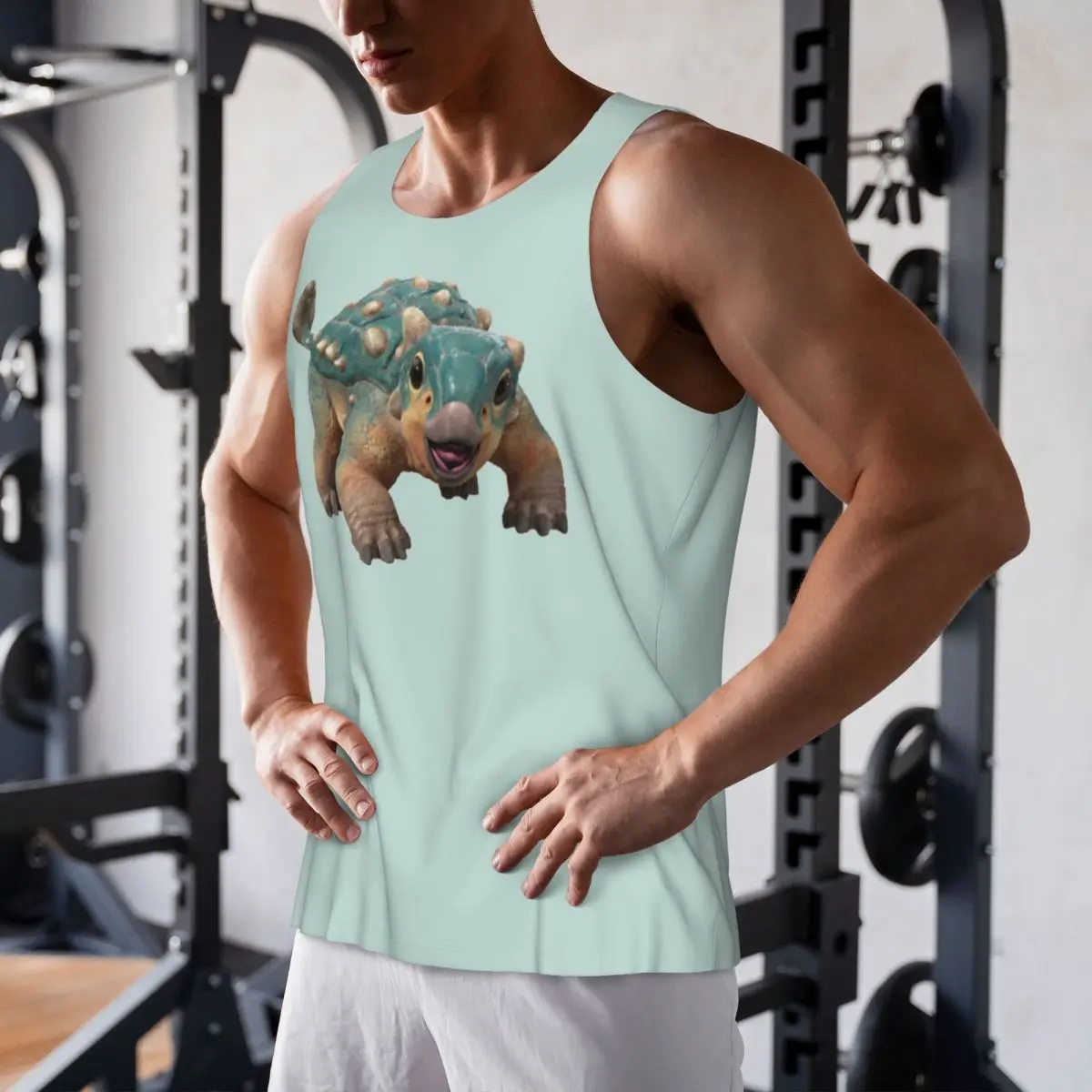 

Quick Dry Bumpy Ankylosaurus Magniventris Gym Tank Muscle Sleeveless Shirt Bodybuilding Breathable Vest