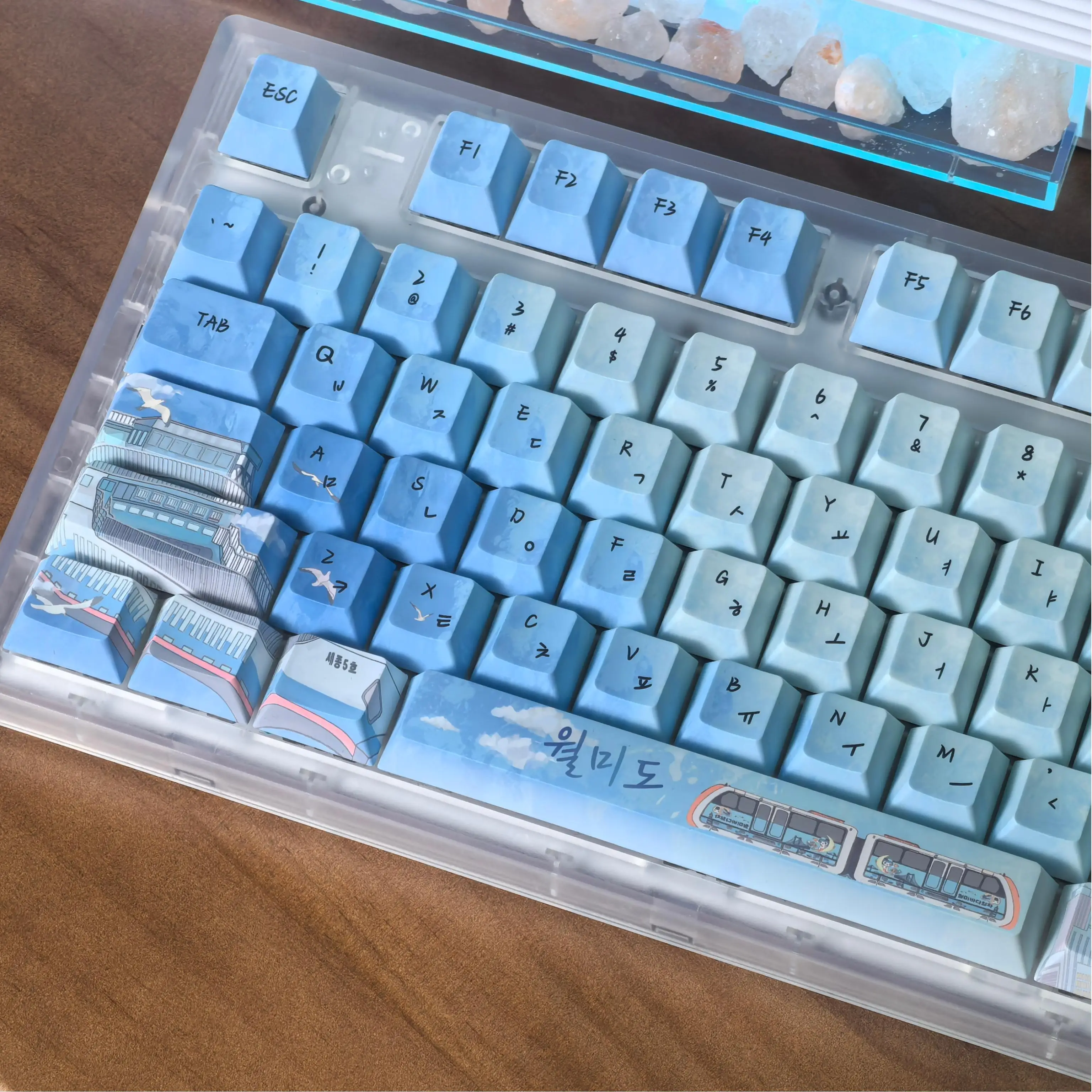 Keycap Korea Profil Ceri Incheon Wolmido Keycap Keyboard Mekanis Mercusuar Kereta Laut Ferris Wheel Seagull PBT
