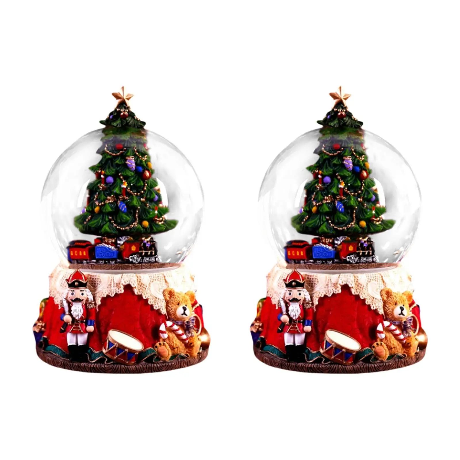 Music Box Glittering Christmas Snow Globe Musical Globe for Mom Dad Girlfriend