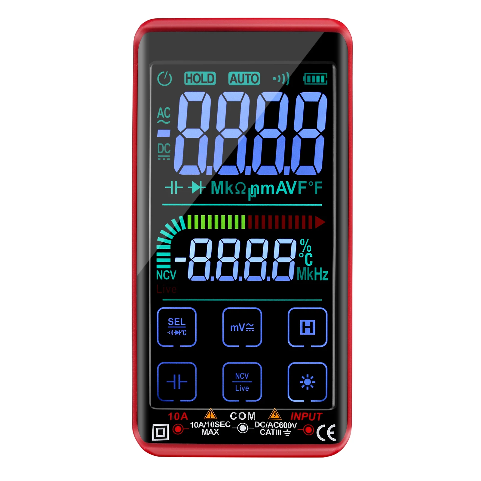 Multimeter 10000 Counts TRMS Digital Multimeter Rechargeable Measure AC DC Voltage Current Resistance Capacitance