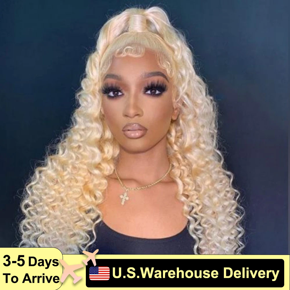 

180 Density 613 Honey Blonde Deep Wave 30 32 34 Inch 13x4 Lace Front Wig Curly 13x6 Human Hair Lace Frontal Wigs Water Wave HD