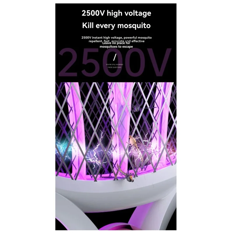 ASWUT-منشة الذبابة الكهربائية 2500 فولت مضرب صاعق الحشرات القابل لإعادة الشحن أوضاع مزدوجة منشة البعوض للاستخدام الداخلي والمكتب والفناء الخلفي