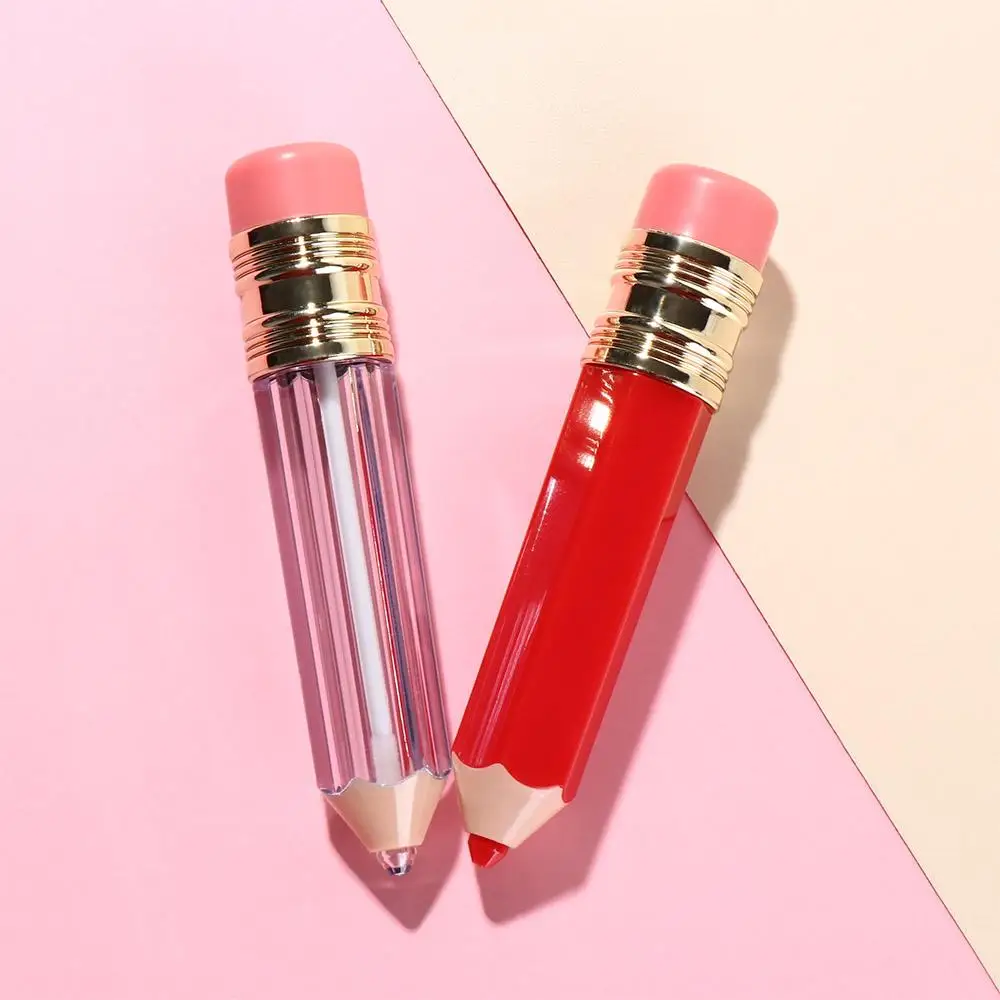 Portable 5ml Lipgloss Tube Pencil Shape Mini Sample Vials Empty Plastic Lipstick Tube Women