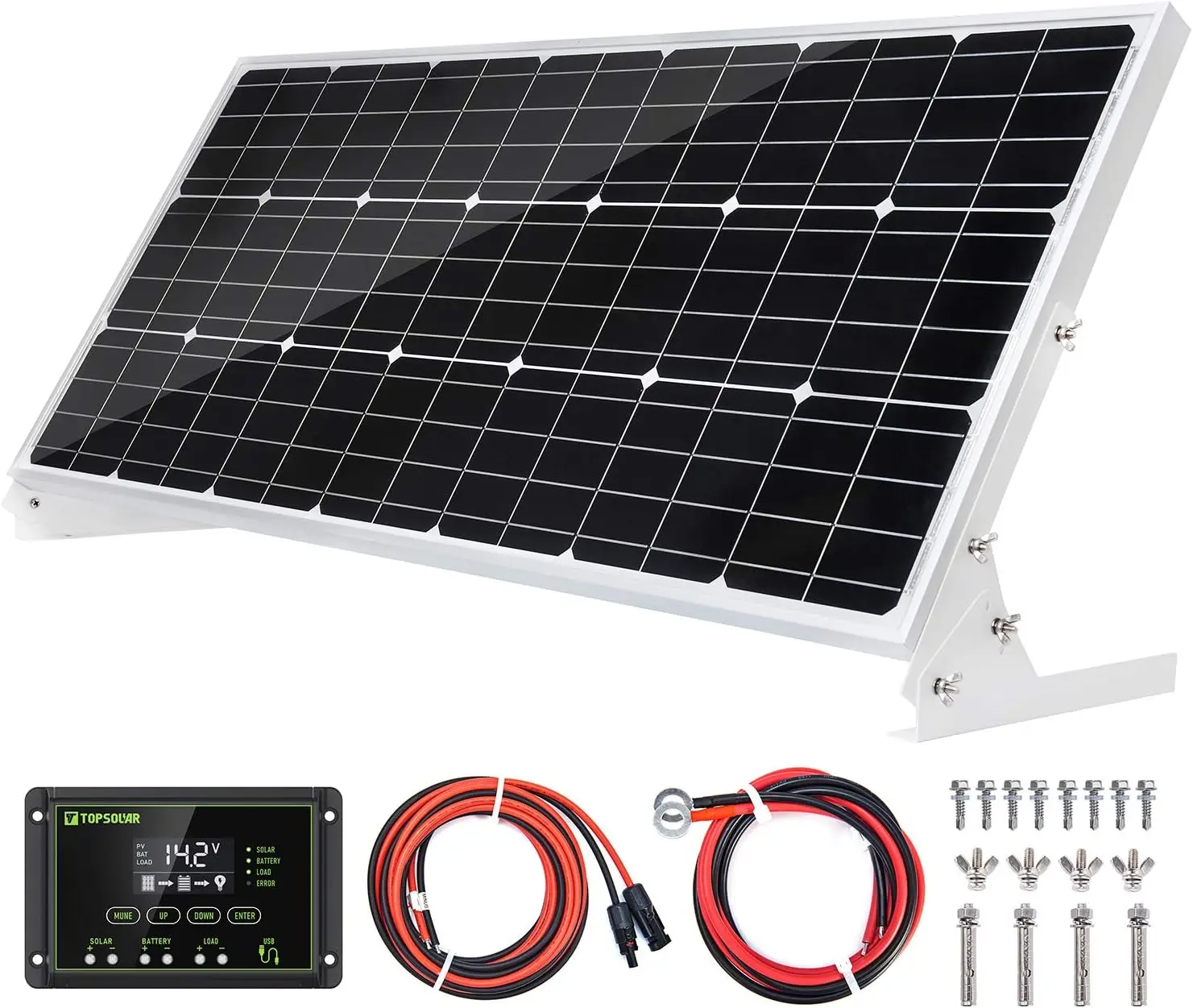 

100W 12V Solar Panel Kit Battery Charger 100 Watt 12 Volt Off Grid System for Homes RV Boat + 30A Solar Charge Controller
