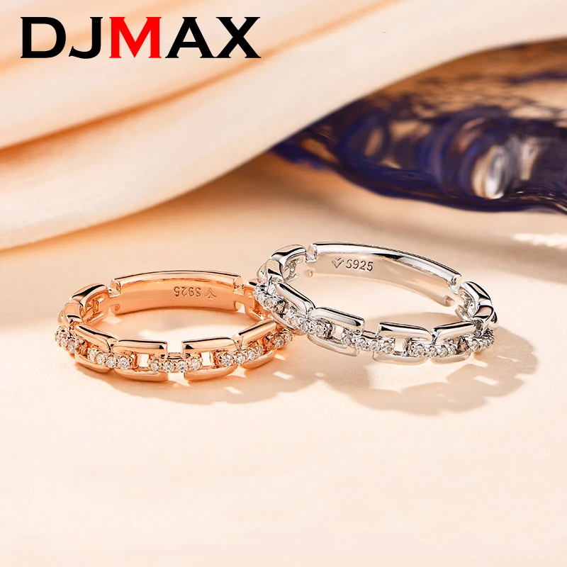 DJMAX Moissanite Diamond Rings For Women Top Quality Original 925 Sterling Silver Elegant Lady's Diamond Rings New 2023