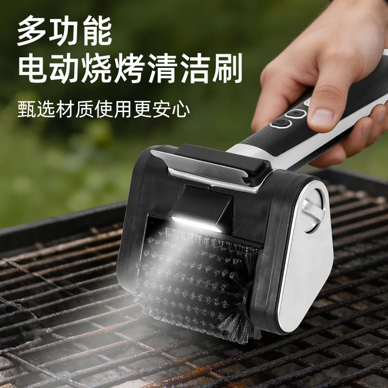 Electric Barbecue Brush Wireless Cleaning  Outdoor Cleaning Brush Grill Brush Steel Wire Stainless Steel Roller Charging