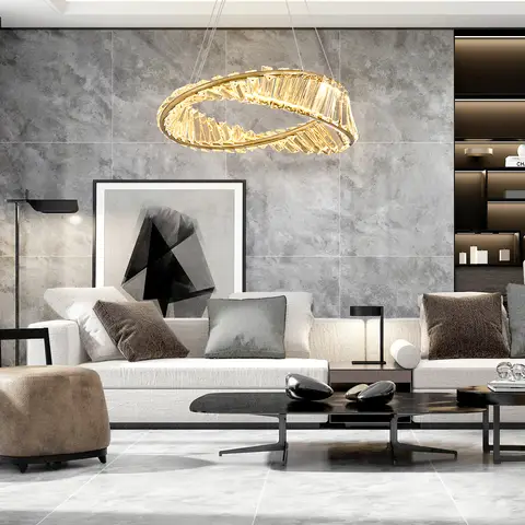 Guldkristallkrona för takdekoration hem hängande ljuskrona vardagsrum LED-taklampor modern belysning hängen 8 best sales modern LED-pendellampa - №6