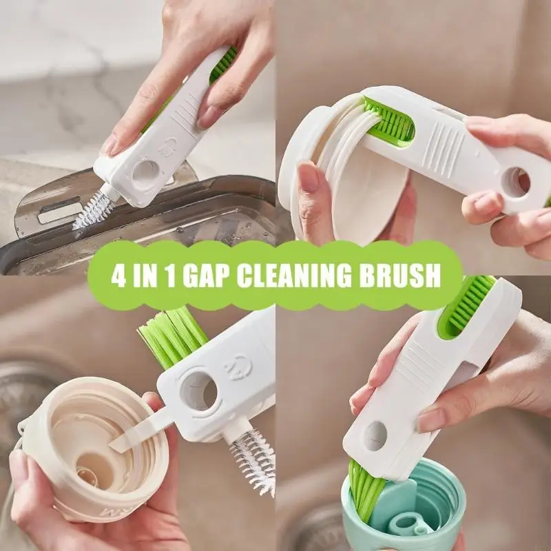 Versatilitys 4in 1 Cup Lid Scrubber Cup Lid Brush for Deep Cleaning Steel Cores and Dried Liquids Long Last Use