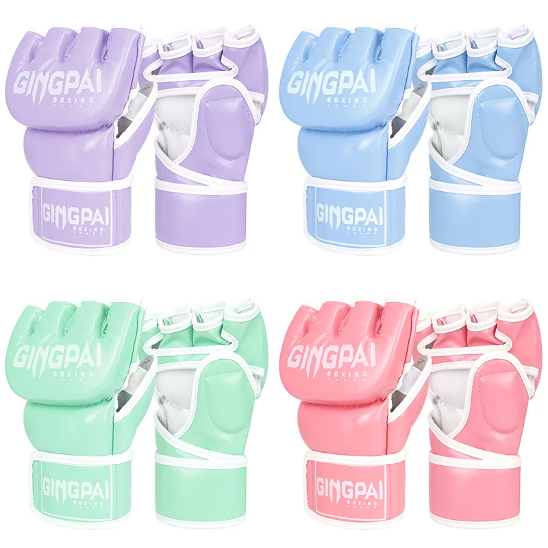 Professional MMA boxing gloves for children, thickened fighting gloves for men and women, Sanda half finger gloves for adults