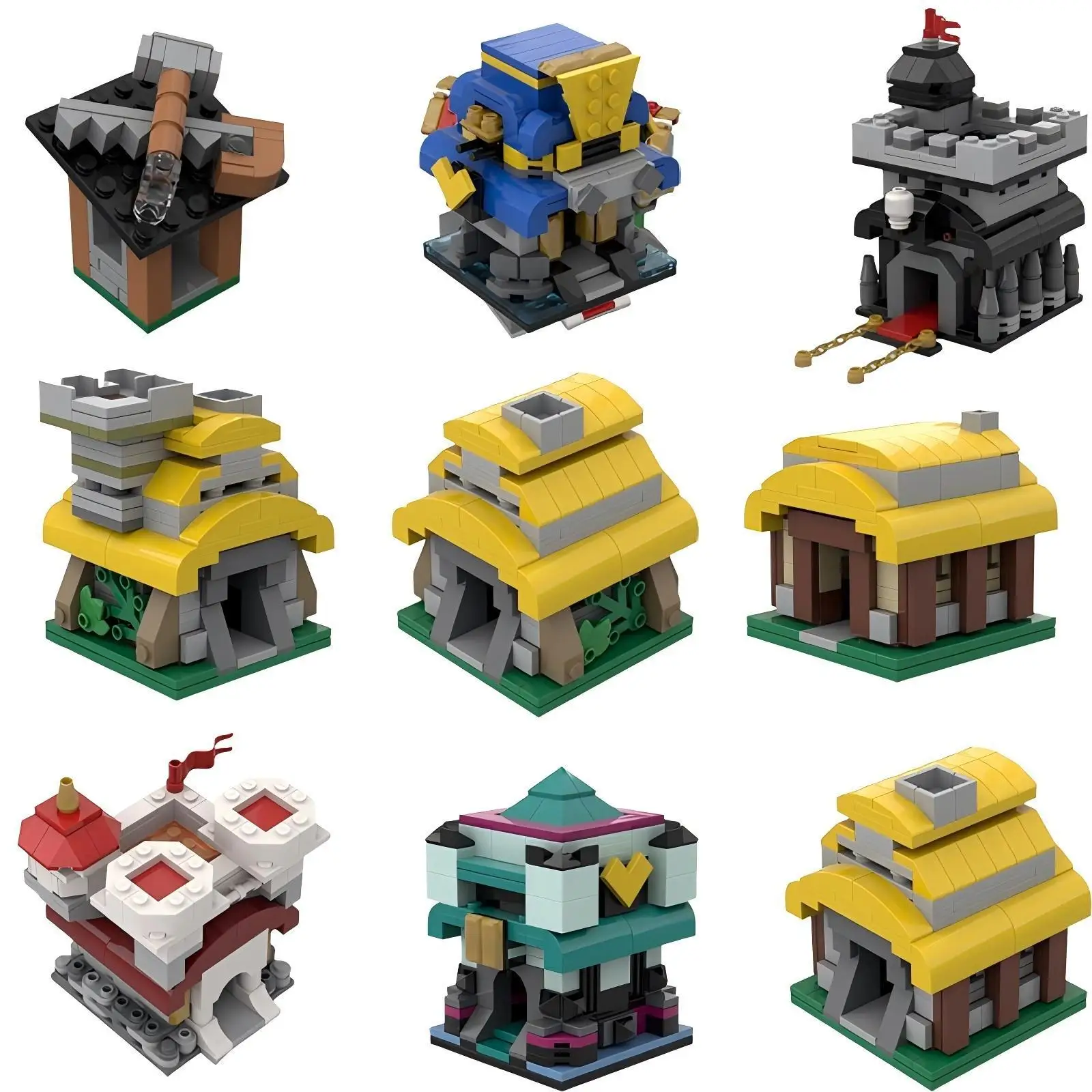 MOC Tribal Style Base Camp Street View Building Block Model DIY Assembled Puzzle Toy Creative Ornament Gift Education Brick